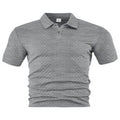 Men Polo Shirt Short Sleeve Jacquard Geometric Texture