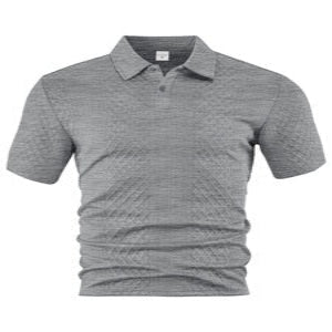 Men Polo Shirt Short Sleeve Jacquard Geometric Texture
